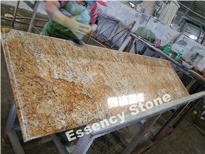 Juparana Golden River Granite Countertops,Brazil Rustic Gold Granite Kitchen Tops,Giallo Portinari Granite