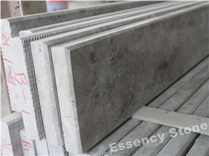 Turkey Dora Cloudy Grey Marble Vanity Top with Backsplash Eased Edge