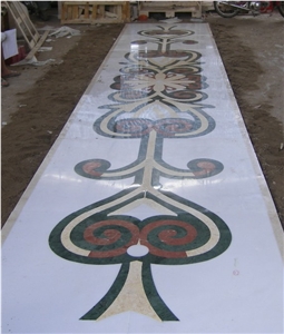 China Multicolor Waterjet Medallions Floor White /Red /Green /Pink