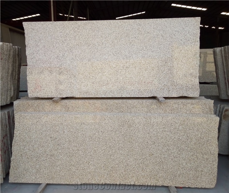 G682 China Yellow Rustic Granite Sunset Gold Golden Sand Rustic Gold Bushhammered Cleft Natural Split Cube Paver Setts Tile & Slab Padang Golden Leaf,Golden Peach,Golden Sand