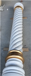 White Marble Column Human Sculpture