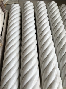 White Marble Column Human Sculpture