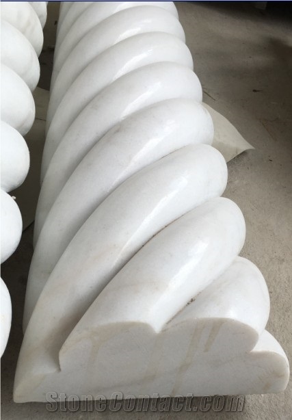 White Marble Column Human Sculpture