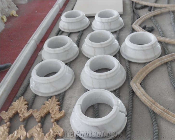 White Marble Column Human Sculpture