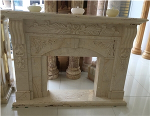 Yellow Onyx Fireplace, Fireplace Insert, Sculptured Fireplace