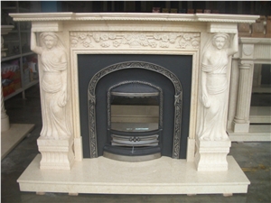 Yellow Onyx Fireplace, Fireplace Insert, Sculptured Fireplace