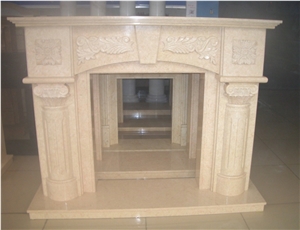 Yellow Onyx Fireplace, Fireplace Insert, Sculptured Fireplace