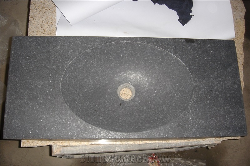 China Black Basalt G684 Polished, Black Pearl, Fuding Black Polished and Honed Kitchen and Bathroom Basin, Sinks, Wash Bowls, Round Sinks, Rectangle Basins, Oval Sinks, Square Sinks