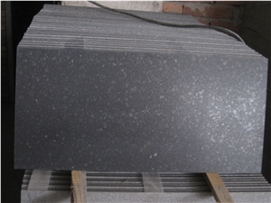 China Black Basalt G684 Polished, Black Pearl, Fuding Black Slab & Floor Tile Honed