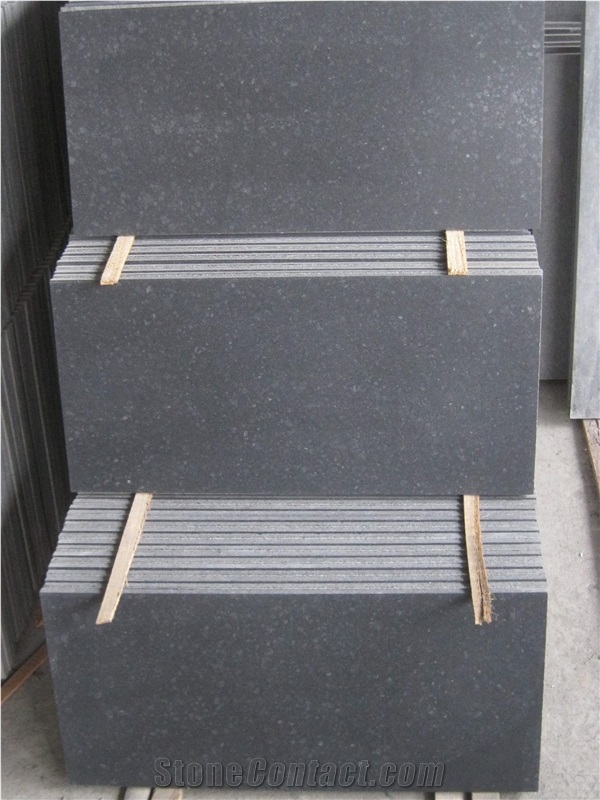 China Black Basalt G684 Polished, Black Pearl, Fuding Black Slab & Floor Tile Honed