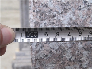 China Peach Red Granite G687 Cherry Pink ,Peach Blossom Red Gutian ,Taohua Hong Granite Flamed Step, Stair, Tread, Riser, Threshold