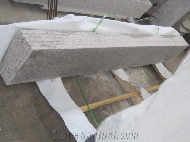 China Peach Red Granite G687 Cherry Pink ,Peach Blossom Red Gutian ,Taohua Hong Granite Flamed Step, Stair, Tread, Riser, Threshold