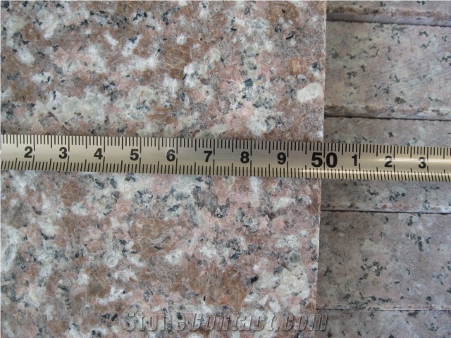 China Peach Red Granite G687 Cherry Pink ,Peach Blossom Red Gutian ,Taohua Hong Granite Flamed Tiles and Slab