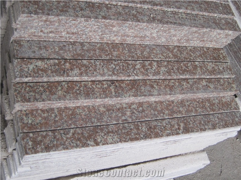 China Peach Red Granite G687 Cherry Pink ,Peach Blossom Red Gutian ,Taohua Hong Granite Polished Floor Skirting, Step, Stair, Tread, Riser
