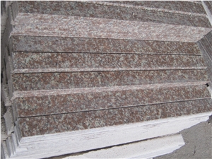 China Peach Red Granite G687 Cherry Pink ,Peach Blossom Red Gutian ,Taohua Hong Granite Polished Floor Skirting, Step, Stair, Tread, Riser