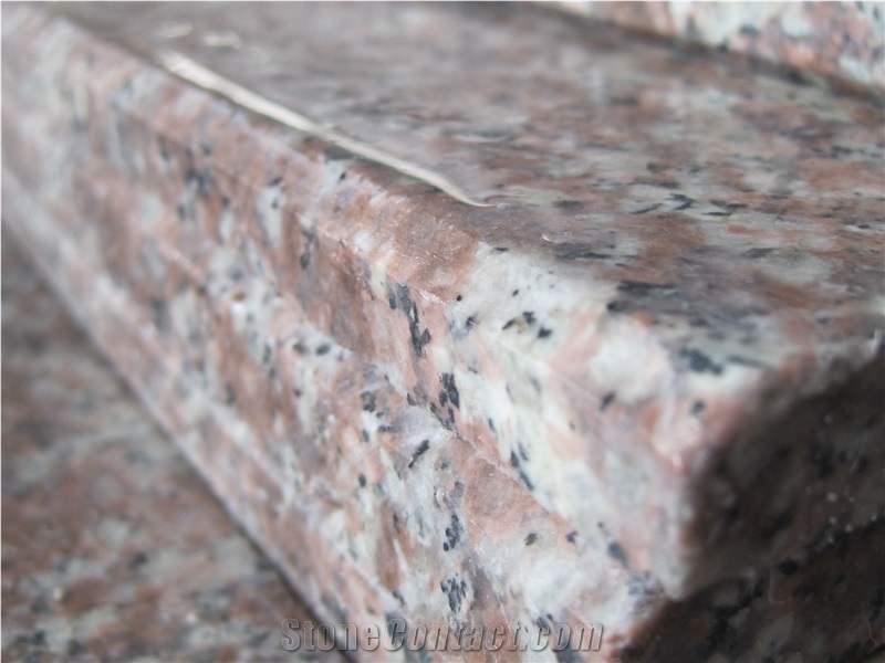 China Peach Red Granite G687 Cherry Pink ,Peach Blossom Red Gutian ,Taohua Hong Granite Polished Floor Skirting, Step, Stair, Tread, Riser