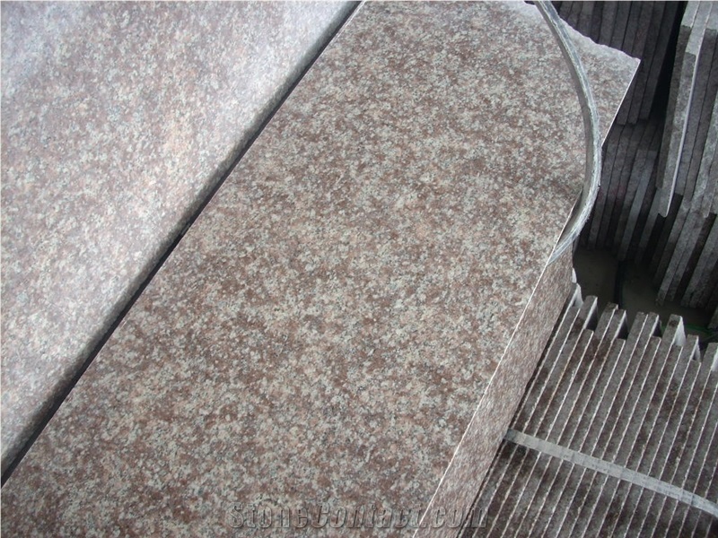 China Peach Red Granite G687 Cherry Pink ,Peach Blossom Red Gutian ,Taohua Hong Granite Polished Gangsaw Slab, Half Slab Strip