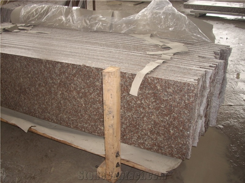 China Peach Red Granite G687 Cherry Pink ,Peach Blossom Red Gutian ,Taohua Hong Granite Polished Gangsaw Slab, Half Slab Strip