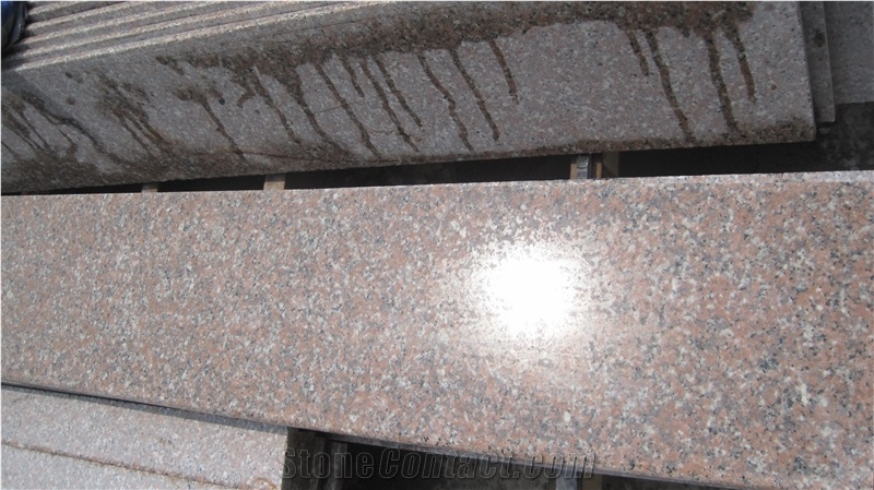 China Red Granite Yongding Red G696/Frisk Red/Butterscotch China Red Granite Polished Step, Stair, Tread, Riser, Threshold