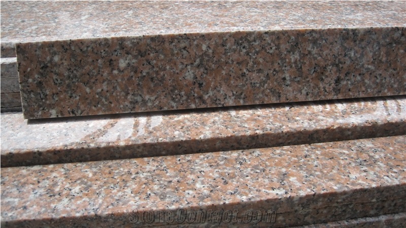China Red Granite Yongding Red G696/Frisk Red/Butterscotch China Red Granite Polished Step, Stair, Tread, Riser, Threshold