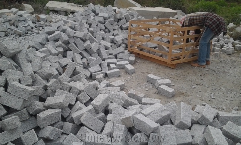 China Zima White Granite G603,Fujian Old G603, Original G603, Grey Granite, Chinese Grey Sardo, New Grey Sardo,Cobble Stone,Cube Stone, Paving Sets, Driveway Paving Stone