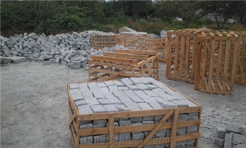 China Zima White Granite G603,Fujian Old G603, Original G603, Grey Granite, Chinese Grey Sardo, New Grey Sardo,Cobble Stone,Cube Stone, Paving Sets, Driveway Paving Stone