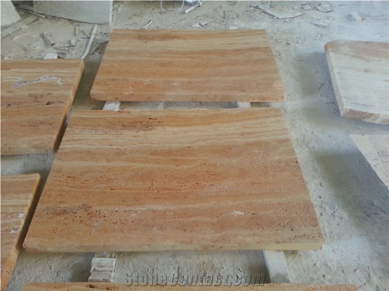 Iran Golden Yellow Travertine, Travertine Tile, Wall Tile