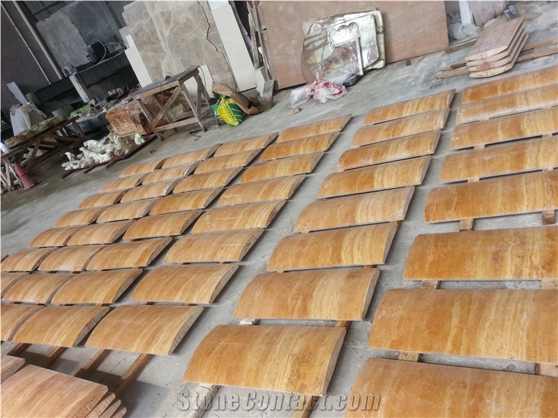 Iran Golden Yellow Travertine, Travertine Tile, Wall Tile