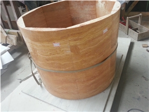 Iran Golden Yellow Travertine, Travertine Tile, Wall Tile