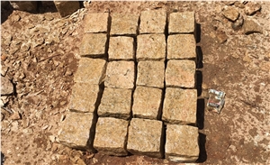 Yellow Granite Cobbles, Cube Stones, Pavers