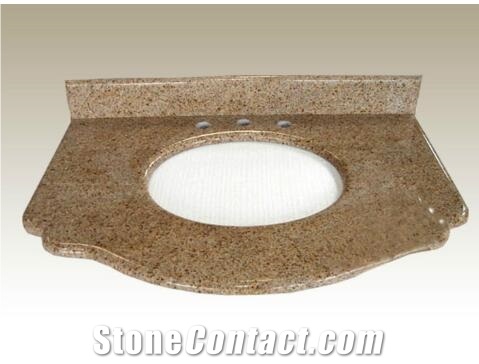 G682 Granite Bathroom Vanity Top G682,Rustic Granite,China Granite,Sunset Gold Yellow Bath Top