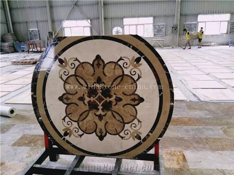 Marble Water Jet Pattern,Water Jet Marble Floor Medallions, Interior Decoration Marble Design