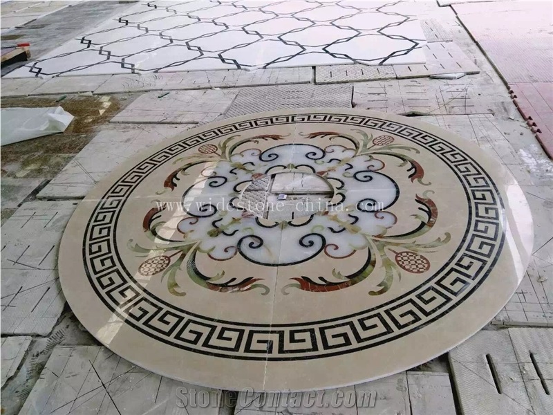 Marble Water Jet Pattern,Water Jet Marble Floor Medallions, Interior Decoration Marble Design