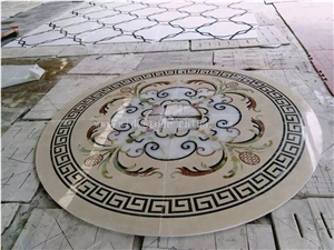 Marble Water Jet Pattern,Water Jet Marble Floor Medallions, Interior Decoration Marble Design