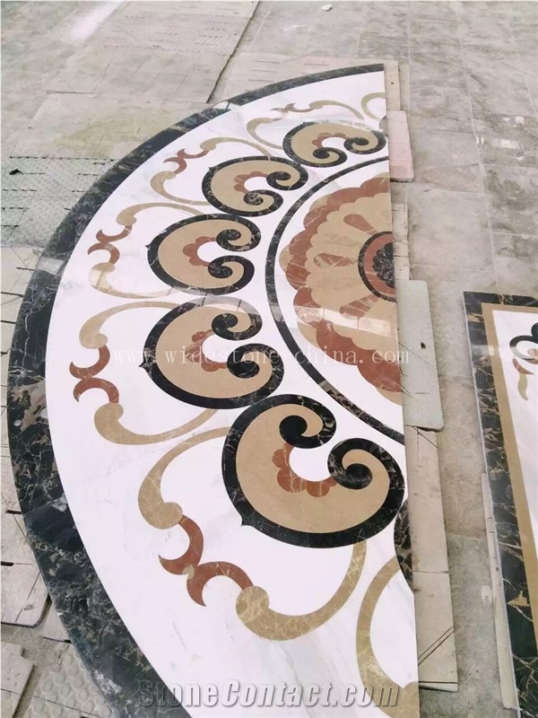 Marble Water Jet Pattern,Water Jet Marble Floor Medallions, Interior Decoration Marble Design