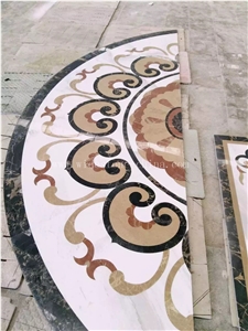 Marble Water Jet Pattern,Water Jet Marble Floor Medallions, Interior Decoration Marble Design
