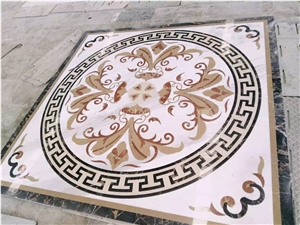 Marble Water Jet Pattern,Water Jet Marble Floor Medallions, Interior Decoration Marble Design