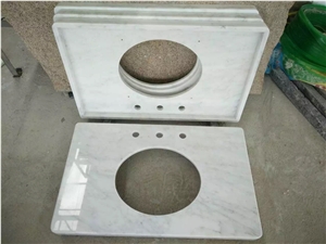 White Carrara Bathroom Vanity Top, Bianco Carrara White Marble Bath Tops