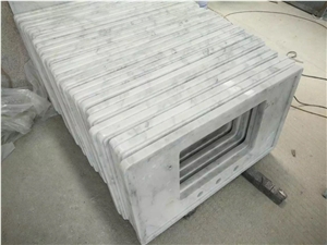 White Carrara Bathroom Vanity Top, Bianco Carrara White Marble Bath Tops
