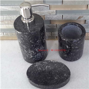 Black Granite Bathroom Accessory Set