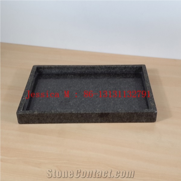 Black Granite Rectangular Tray