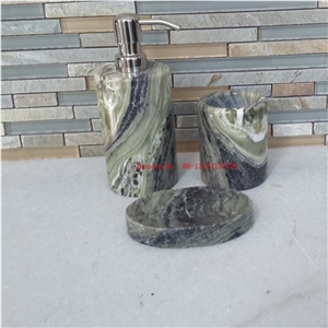 Black Marble Bathroom Accessory Set
