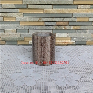 Brown Marble Tumbler, Bathroom Stone Tumblers