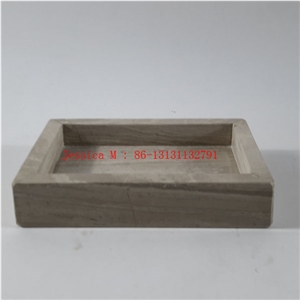 Champagne Marble Rectangular Side Handled Tray