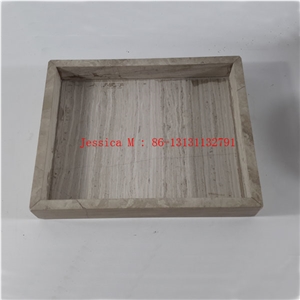 Champagne Marble Square Side Handled Tray Champagne Marble Square Side Handled Tray