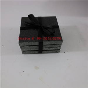 China Black Granite Stone Drink Coaster Set / Stone Drink Coaster /Beer Coasters Keep Drinks Cold - Set Of 4