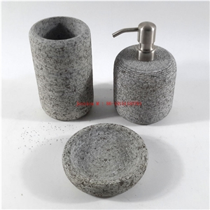 China Grey Granite Bathroom Accessory Set