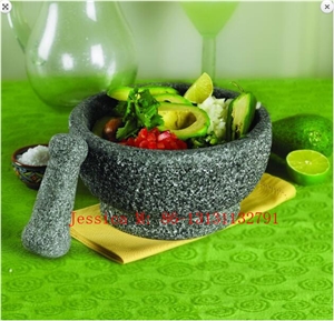 China Grey Granite Mortar Sold to Costco /Molcajete