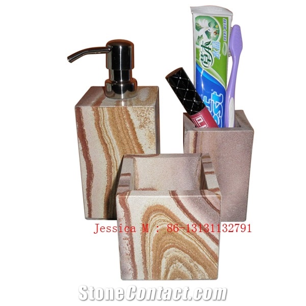 Colorful Sandstone Bathroom Accessory Set / Colorful Sandstone Bath Sets