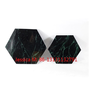 Cutting Board Green Marble Hexagon /Green Marble Pastry Board /Green Marble Cheese Board /Green Marble Chopping Blocks /Green Marble Serving Board